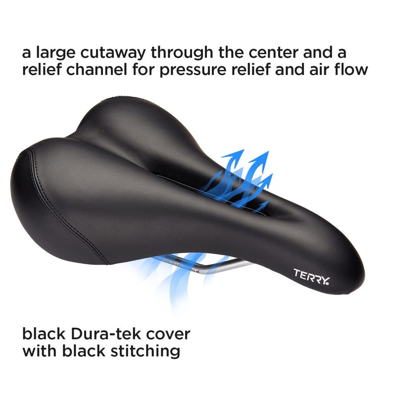 Terry Liberator Y Bike Saddle - Mountain Bicycle Seat for Men - Flexible & Comfortable, Black Dura-Tek Cover - Image 3